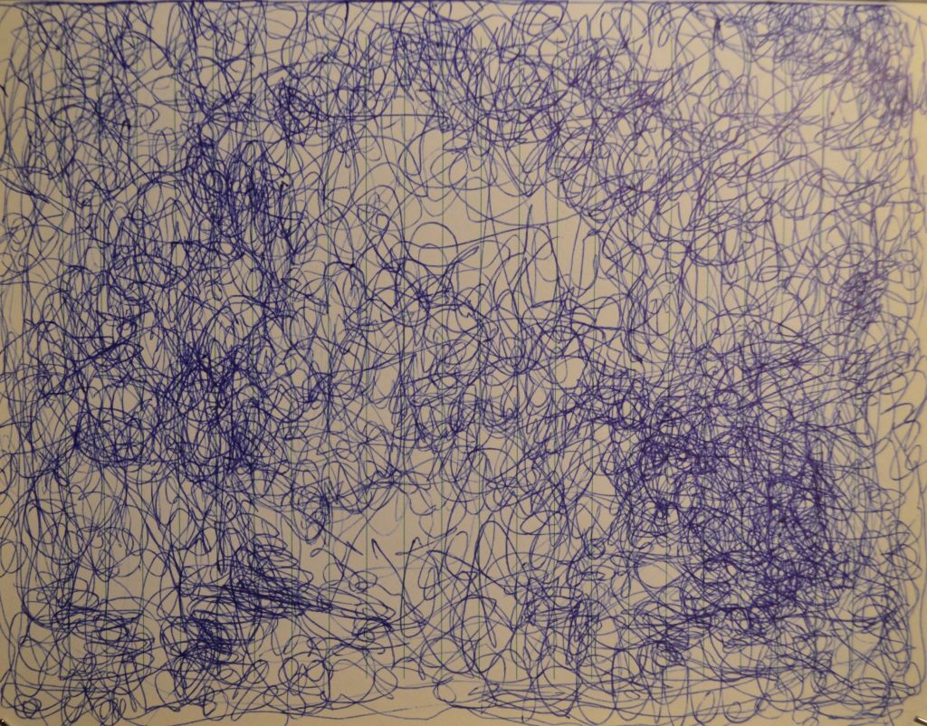 mindfulness drawing ballpoint pen by Aletha Kuschan 6x5 inches